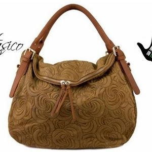 Leather Handbag Made In Italy Etasico Cognac Bag